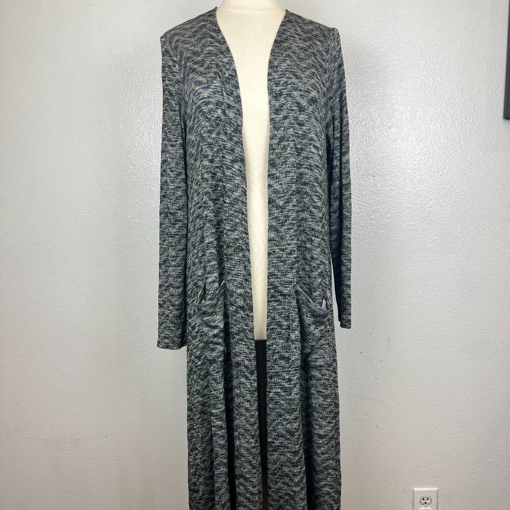 LuLaRoe Sarah Multicolor Space Dye Duster Cardigan Size L